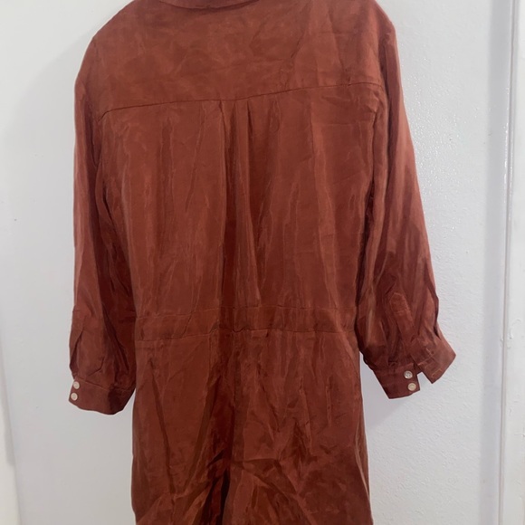Sandro Paris women’s size 38 medium copper romper Flawed silk jumpsuit - Picture 4 of 5